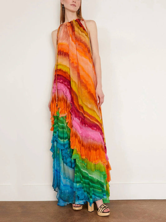 Vestido Arco Iris de volantes.