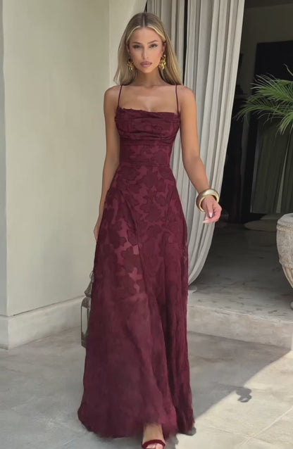 Vestido Élite Burdeos | Seducción Jacquard